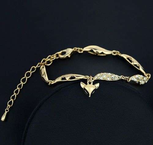 9K Yellow Gold Filled with AAA CZ Fox Shape Bracelet