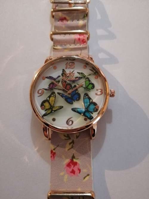 Butterflies and flowers ladies watch