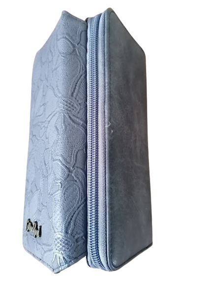 Cotton Road Denim blue embossed purse