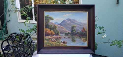 VINTAGE 1939 FRAMED OIL PAINTING BY N ALLEN