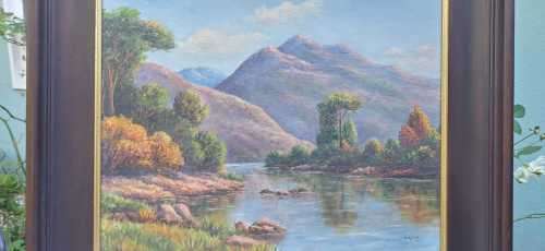 VINTAGE 1939 FRAMED OIL PAINTING BY N ALLEN
