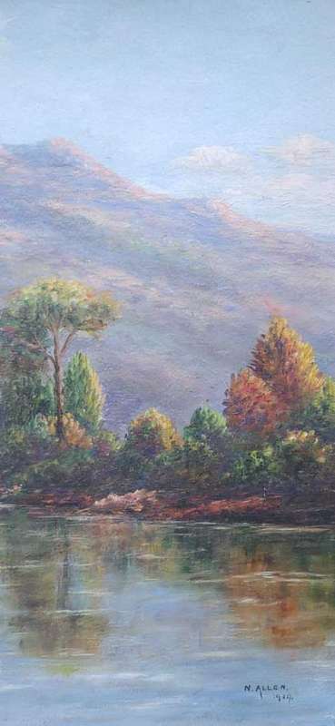 VINTAGE 1939 FRAMED OIL PAINTING BY N ALLEN