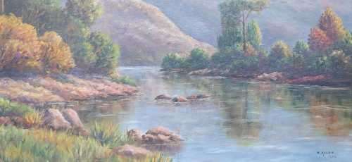 VINTAGE 1939 FRAMED OIL PAINTING BY N ALLEN