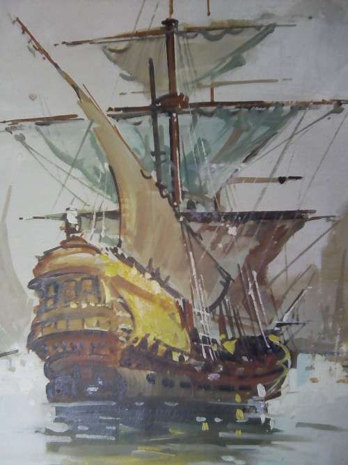 WOW!! MASSIVE!! A. AZNESE PAINTING IN VINTAGE GOLD FRAME