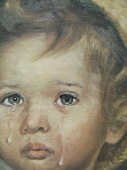 GIOVANNI BRAGOLIN!! CRYING GIRL, print on board.