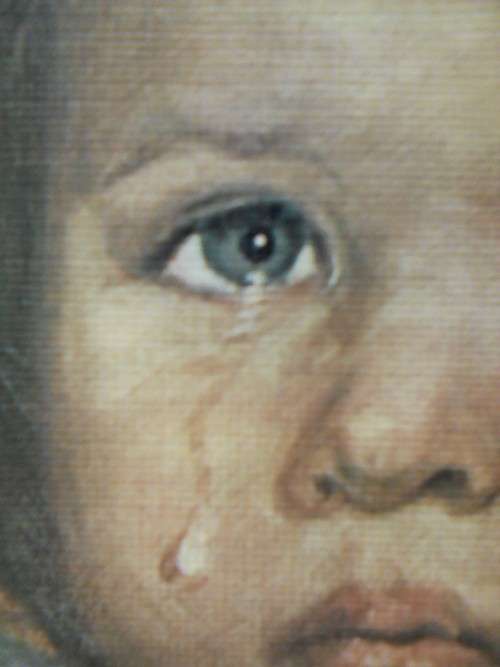 GIOVANNI BRAGOLIN!! CRYING GIRL, print on board.