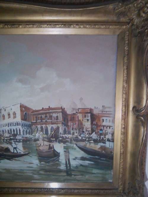 WOW!! MASSIVE!! A. AZNESE PAINTING IN VINTAGE GOLD FRAME