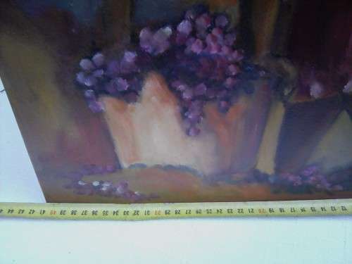 LOVELY OIL PAINTING BY MAY PAGE, `GRAPE PICKERS` 60.5 X 40.5