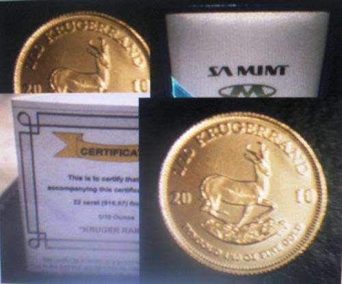 ### 2010 KRUGERRAND 10th OZ @ A CRAZY R1 AUCTION..........###