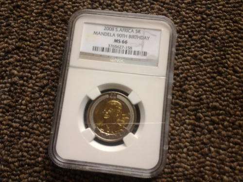 High grade Mandela birthday coin. Graded MS66 by NGC.
