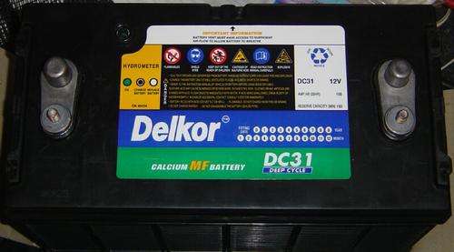 DELKOR 100 AMP HOUR DEEP CYCLE BATTERY, NEW, VERY GOOD PRICE