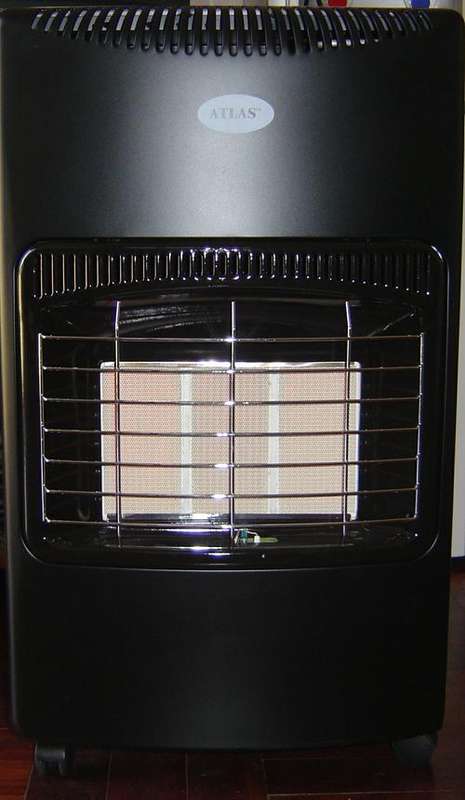 ATLAS 3 PANEL GAS HEATER , NEW ON WHEELS