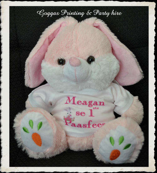 Bunny with personalized t-shirt