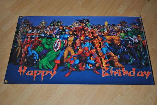 PVC Marvel heroes party banner for sale