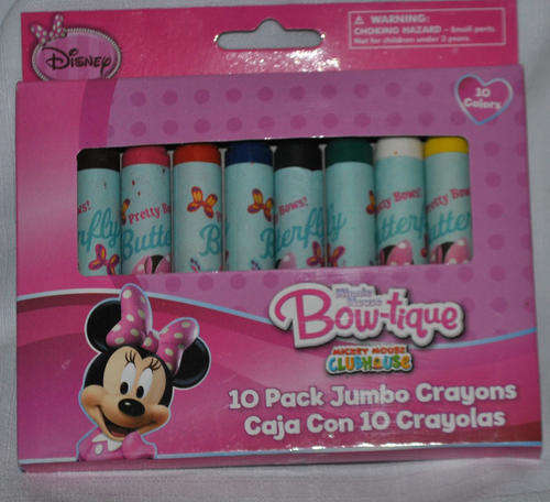 Minnie mouse 10pc jumbo wax crayons