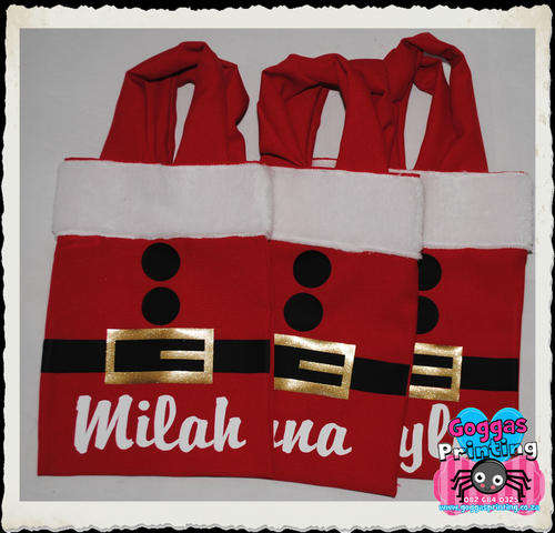 Personalized material santa bags 22x30cm