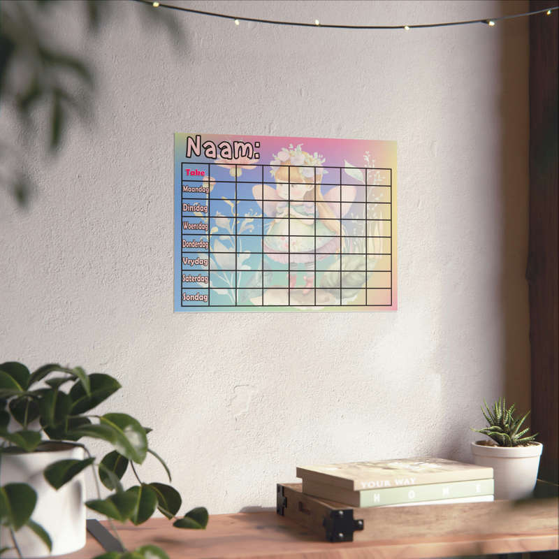 Kids Chore board Blomme feetjie Afrikaans Digital download