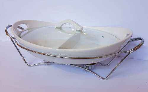 Divided Oval Buffet Server