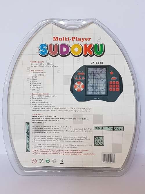 Sudoku Electronic Handheld Game (JK - S548) NEW / Sealed