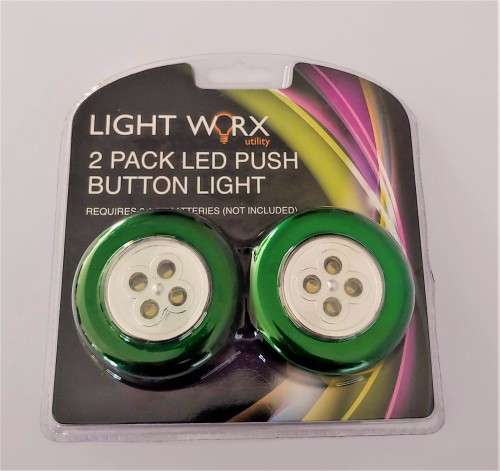 Light Worx 2 Pack LED Push Button Light | Great for Load Shedding