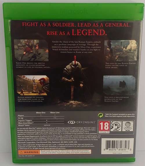 Xbox One - Ryse Son of Rome