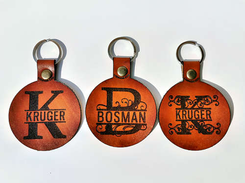 1 Veg tanned Keyring With your name or surname 3 styles to choose from (Personalized)
