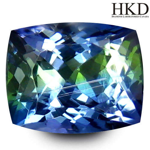 !!!VIDEO!!! 1.30 ct HKD Certified Tremendous Cushion (7 x 6 mm) Bluish Violet Tanzanite