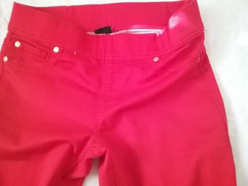 Bold red skinny pants