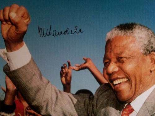 Nelson Mandela Original Hand Signed Picture