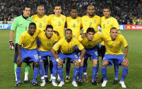 Squad Signed Brazil Home Shirt 2010