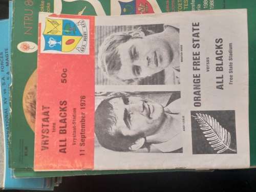 ORANGE FREE STATE VS ALL BLACKS  11 SEP 1976 RUGBY PROGRAM