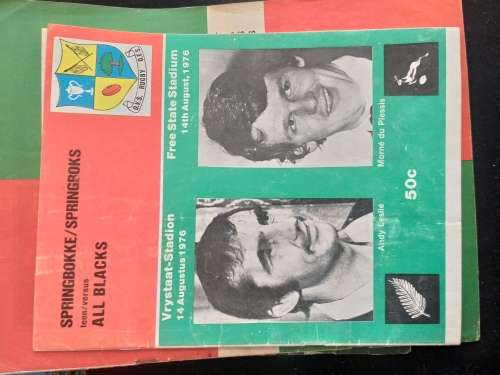 SPRINGBOKS VS ALL BLACKS 1976 RUGBY PROGRAM