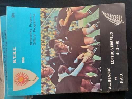 ALL BLACKS VS SAU 04/08/76 RUGBY PROGRAM