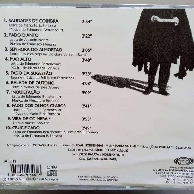 Jose Afonso (CD) Fados De Coimbra