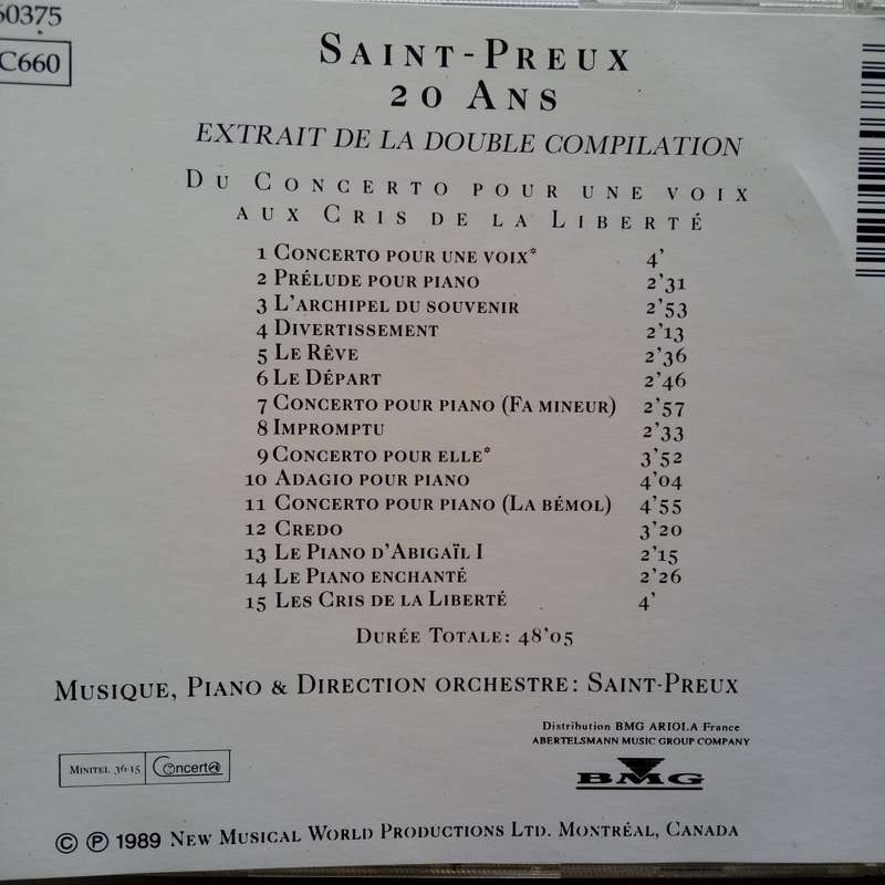 Saint-Preux (CD) 20 Ans