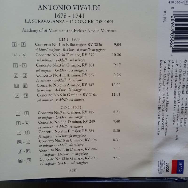 Vivaldi (CD) La Stravaganza