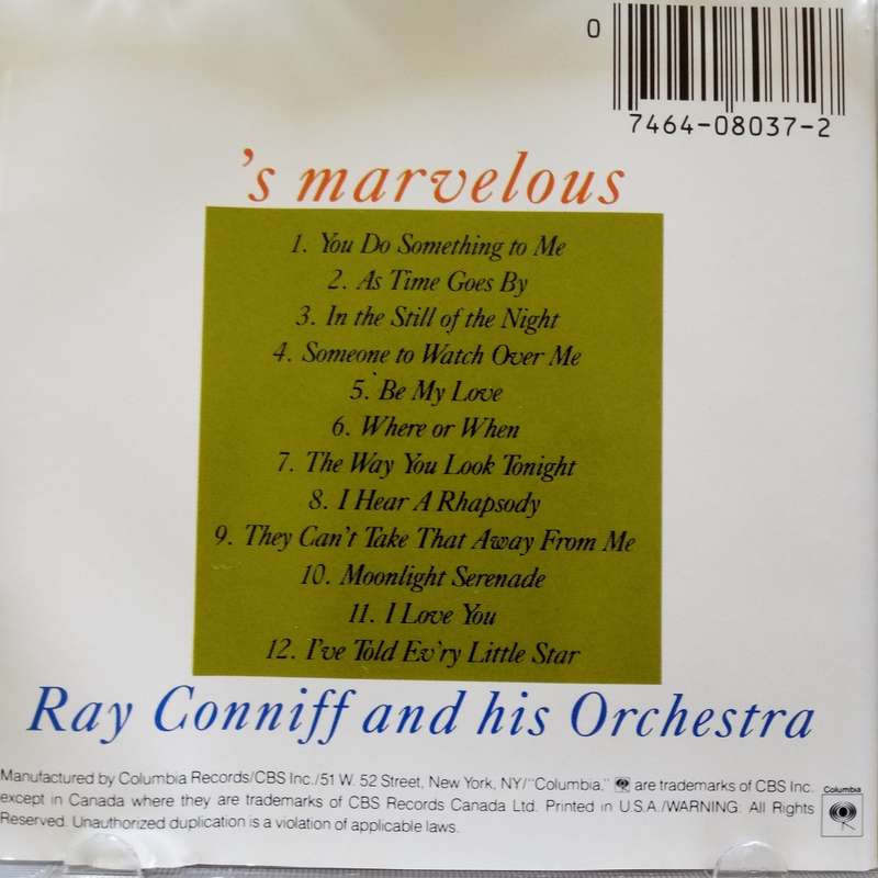 Ray Conniff And His Orchestra (CD) `s Marvelous