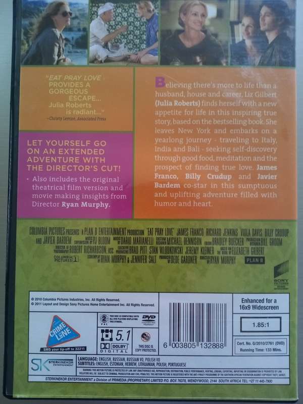 Eat Pray Love (DVD) Julia Roberts