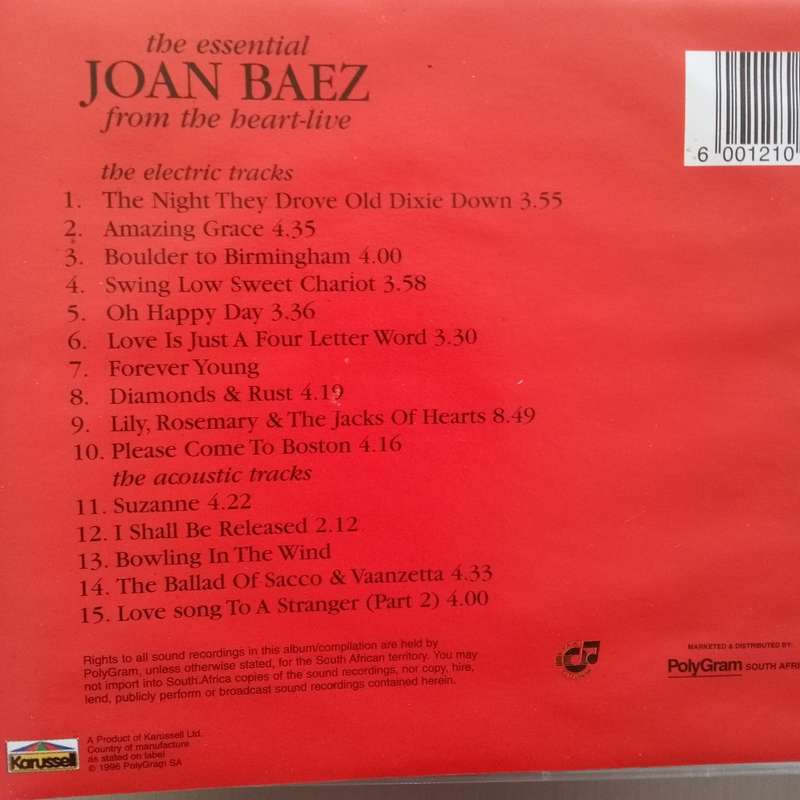 Joan Baez (CD) From The Heart - Live