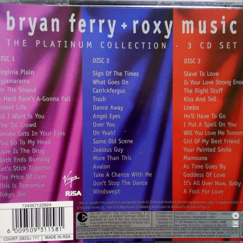 Bryan Ferry + Roxy Music (CD) Set Of 3