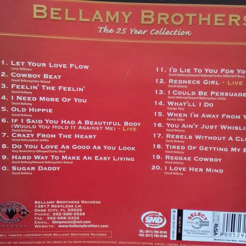 Bellamy Brothers (CD) The 25 Year Collection Vol. 1