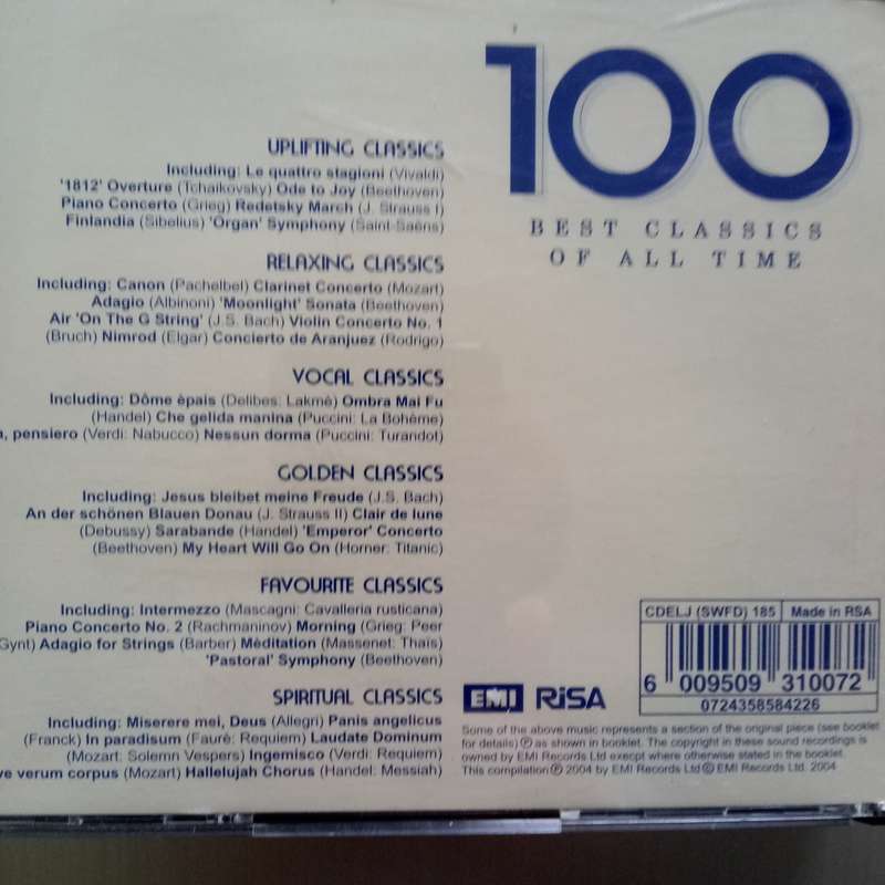 100 Best Classics Of All Time (CD) Set of 6