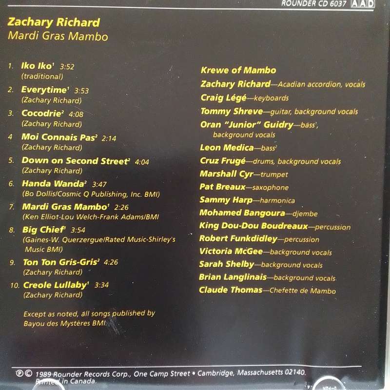Zachary Richard (CD) Mardi Gras Mambo