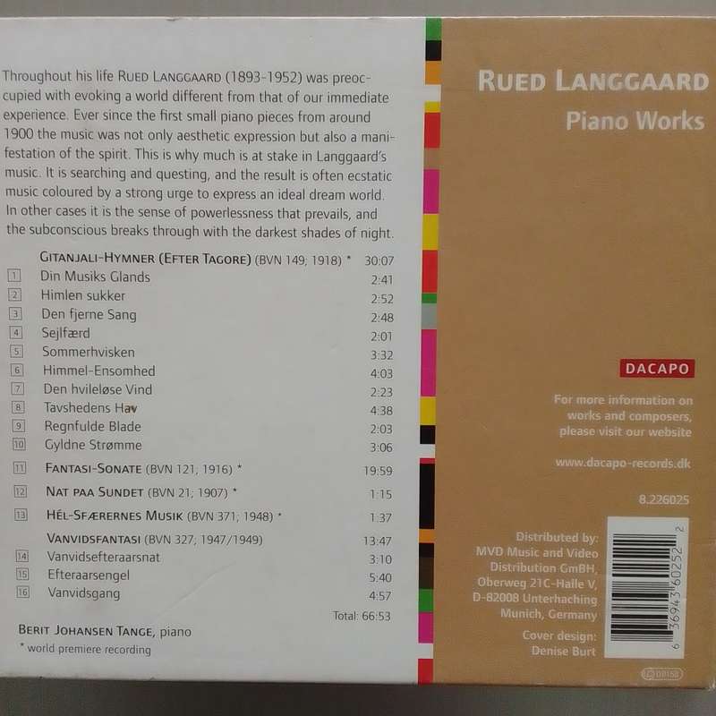 Rued Langgaard (CD) Piano Works