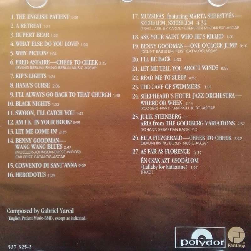 The English Patient (CD) Original Soundtrack Recording