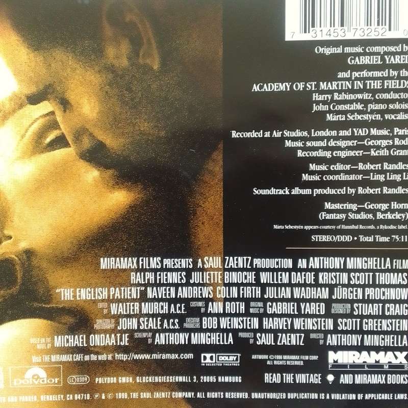 The English Patient (CD) Original Soundtrack Recording