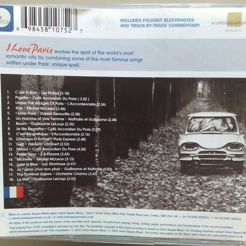 I Love Paris (CD) Sensuous French Classics