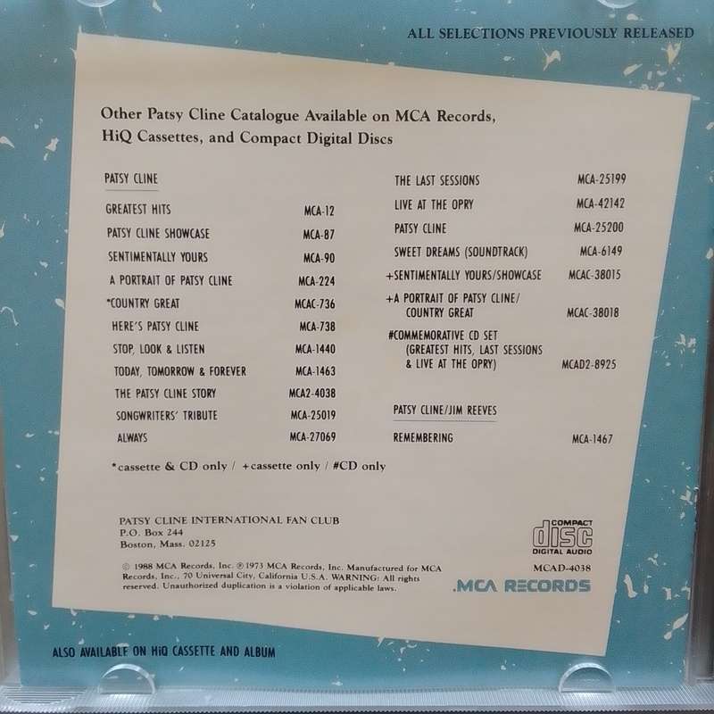 Patsy Cline (CD) The Patsy Cline Story
