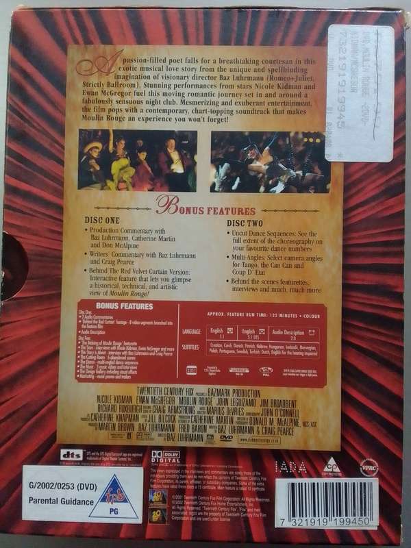 Moulin Rouge (DVD) Baz Luhrmann