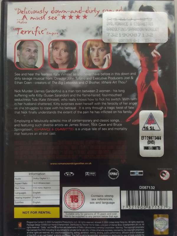 Romance & Cigarettes (DVD) A Coen Brothers Production